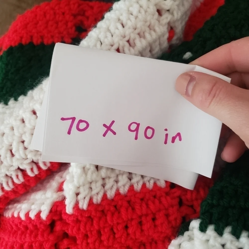 Handmade Granny Striped‎ Crochet Blanket Throw Afghan